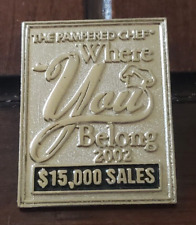 Pampered Chef Where You Belong 2002 $15,000 Sales Lapel Pin picture