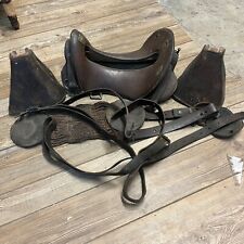 Antique World War 1 WW1 Calvery Horse Saddle Clinch Stirruips Set picture