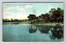 Milwaukee WI-Wisconsin, Scene On Milwaukee River, Vintage c1909 Postcard picture