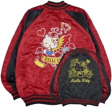 Hello Kitty Reversible Jacket Japanese Sukajan Embroidered Red Black Size L picture