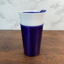 Starbucks 2015 Metallic Purple & White Coffee Cup Tumbler w/Lid Insulated 12oz picture