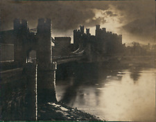 Hudson's Series, Great Britain, Conwy Castle Moonlight Vintage Albumen pri picture
