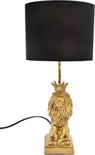 Creative Co-Op Lion Shaped Table Lamp with Black Shade Gold  picture
