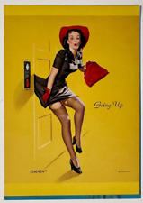 Going Up, Vintage 1940s Gil Elvgren 5x7 Pin-Up Print, Skirt Caught in Elevator picture