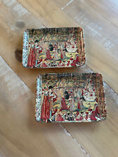 Pair Of Vintage Mebel Melamine Decorative Crafts Trinket Tray Made in Italy 6x4 picture
