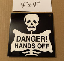 DANGER HANDS OFF Porcelain Like Magnet Warning Sign Danger Sales Service GasOil picture
