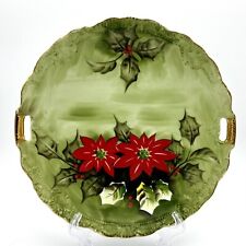 Vntg Lefton China Limited Edition Handpainted Poinsettia Christmas Plate 4393 picture