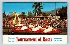 Pasadena CA Banner Greetings Tournament Roses California c1964 Vintage Postcard picture