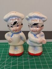 Vintage 1950's Ceramic Tappan Chef Salt & Pepper Shakers w/Stoppers Japan picture
