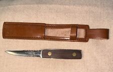 Vintage A/S HELLE FABRIKKER 18/8+ HIGH CARBON EDGE Fish HUNTING KNIFE & SHEATH picture