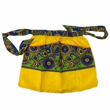 Vintage Handmade Apron Paisley Yellow Psychedelic picture
