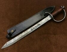 BEAUTIFUL CUSTOM HANDMADE 29 INCHES DAMASCUS STEEL HUNTING SWORD WITH SHEATH picture