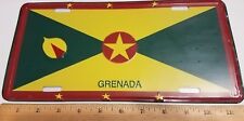 Grenada Flag METAL LICENSE PLATE Vehicle Tag Sign Carriacou P. Martinique Spice  picture