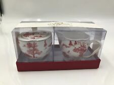Grace Teaware Porcelain Winter Red & White Cream & Sugar Set of 2 CC01B10014 picture