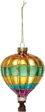 Creative Co-Op Hand-Painted Glass Hot Air Balloon Ornament with Glitter,...  picture
