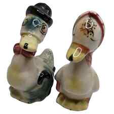 Vintage Salt and Pepper Shaker Set 1950s Japan Mr & Mrs Duck Hand Painted picture