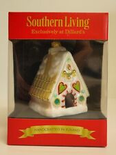 Southern Living Handpainted Snow-Covered Cottage Glass Ornament Poland NEW picture