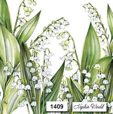 (1409) TWO Individual Paper LUNCHEON Decoupage Napkins - LILY of the VALLEY picture