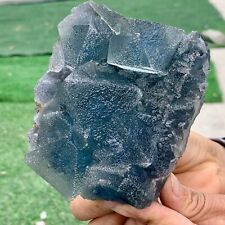 1.7LB Rare transparent blue-green cubic fluorite mineral crystal sample picture