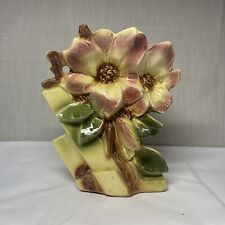 Vintage Mid Century McCoy Art Pottery Magnolia Flower Vase 1950's Ohio Stunning picture