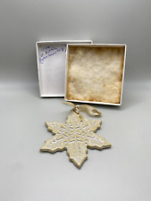 Vintage Ceramic Snowflake Holiday Ornament picture