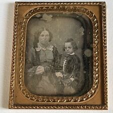 Antique Daguerreotype Photograph Loving Mother Adoring Son Family Woman Boy picture