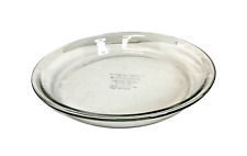 Anchor Hocking Ovenware Pie Plate 9” .75 QT Clear Glass Flat Rim 15 1060 Vintage picture
