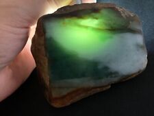 390g Genuine Burma Natural Jade Jadeite Raw Rough Original Stone Slabs Faceting picture
