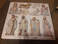 Vintage Nativity Set Lefton Christopher Collection Porcelain Figures 11 Piece picture