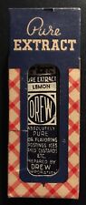1920 Full Bottle of Drew Pure Lemon Extract in Original Red, White, Blue Box picture