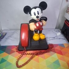 Vintage AT&T Mickey Mouse Walt Disney Push Button 1990 House Phone  Landline Red picture