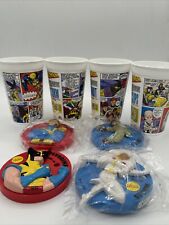 Lot Of 4 X-men Comic Strip Pizza Hut 1994 Cups With Lids 3D Rare Set picture