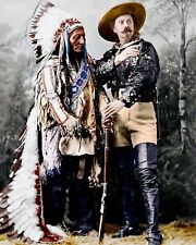 1895 SITTING BULL & BUFFALO BILL American Frontier Color Poster Photo 13x19 picture