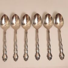 VTG Oneida Community Beethoven Teaspoons Scroll & Roses (6) Silver Plate  picture