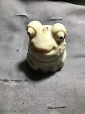 Vintage AVON Enchanted Frog Milk Glass Perfume Bottle Empty Discolored picture