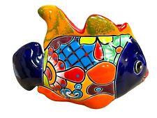 Talavera Decorative Fish Planter Pot Mexican Pottery  Folk Art Home Decor 10” picture