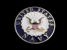 U.S NAVY AUTOMOBILE GRILL BADGE ALL WEATHER EMBLEM AUTO HOME MEDALLION  picture