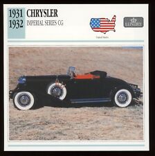 1931 1932 Chrysler Imperial Series CG  Classic Cars Card picture