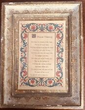 Vintage Antique House Blessing (1935) Wood Gold Gilt Frame Italy 8.5” x 6.5” picture