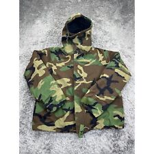 Cold Weather Woodland Camo Jacket Men Medium Reg Hooded Chemical Protective Coat picture