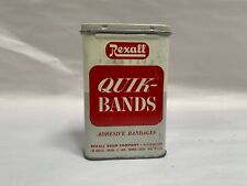 Vintage EMPTY RExall Quick-bands Band-aid Tin Advertising Litho Can (A4) picture