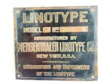 Antique - Linotype Model 14 Brass Plaque Badge Plate - 4.5”x4.0