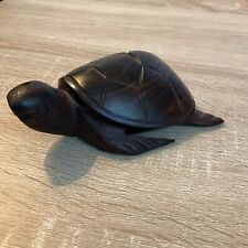 Vintage Mid-Century Iron Wood Hand Carved Sea Turtle MCM MODERN brown Amazing picture