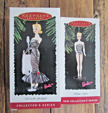 NEW Lot 2 Hallmark Barbie Retro Ornament Solo Spotlight Debut 1959 1994 1995 picture