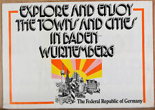 1978 Flyer Tourism Baden Wurttemberg Germany Federal Republic Ulm Karlsruhe Map picture