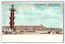 St. Petersburg Russia Postcard Winter Palace from Neva c1905 Antique picture