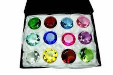 Tripact 40 mm Round Diamond Shaped Jewel Crystal Paperweight - 12 Piece Box Set picture