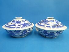 Made in China White Blue Canton Pattern Decorative Lidded Chinese Bowls picture