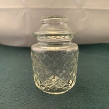 Anchor Hocking Diamond Clear Glass Jar Vintage Apothecary With Lid No Cracks  picture