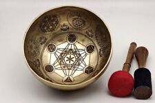 9 inch scared geometry 8 corner singing bowl - flower of life singing bowls picture